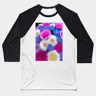 BEAUTIFUL PINK AND PURPLE AND WHITE FLORAL PRINT Baseball T-Shirt